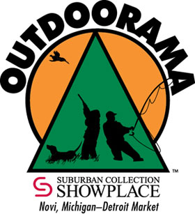 logo for outdoorama, novi, michigan show