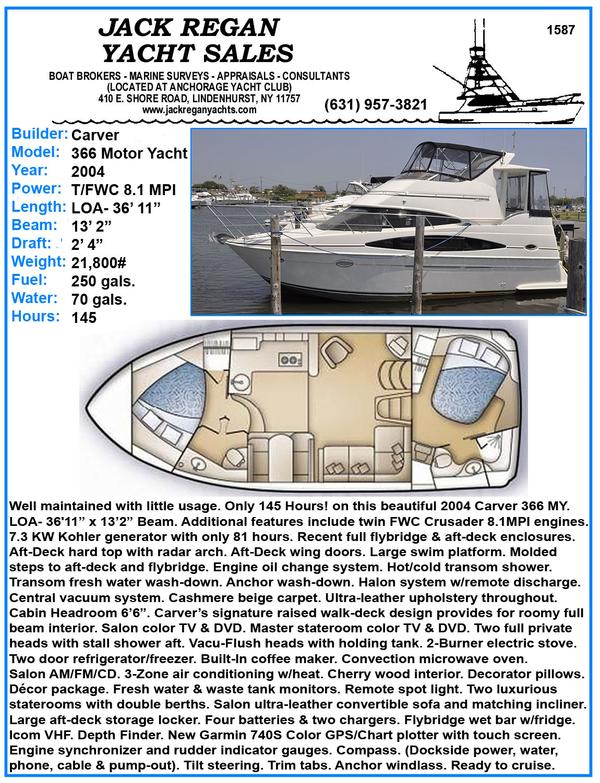 36' Carver 366 Motor Yacht