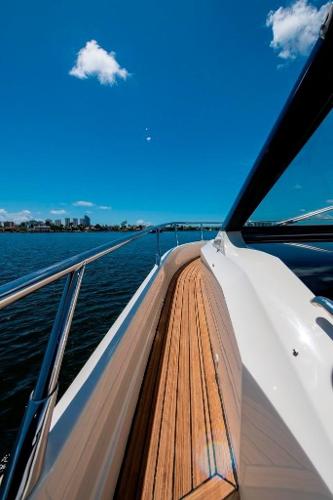 Slide: The Image of Absolute 40 STL 2015 yacht deck with ocean view and clear blue sky. - 5