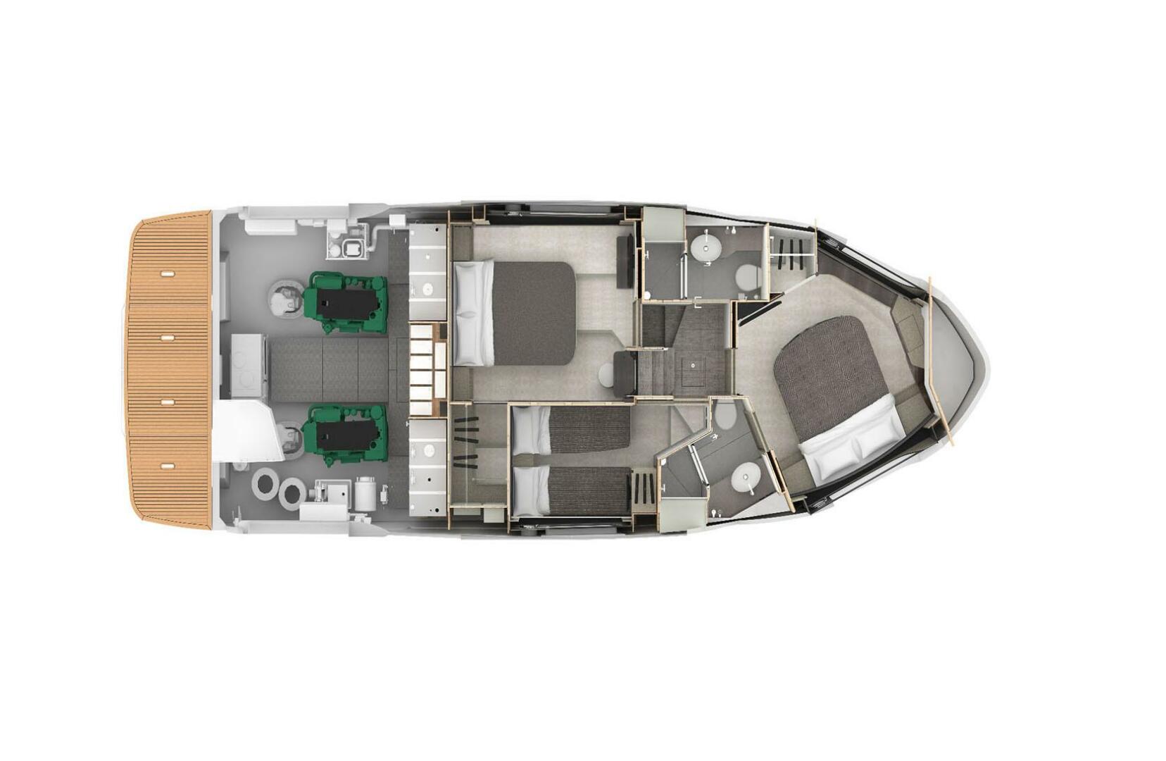 Slide: The Image of 2025 Absolute 47 Flybridge-Lower Deck Layout - 5284644