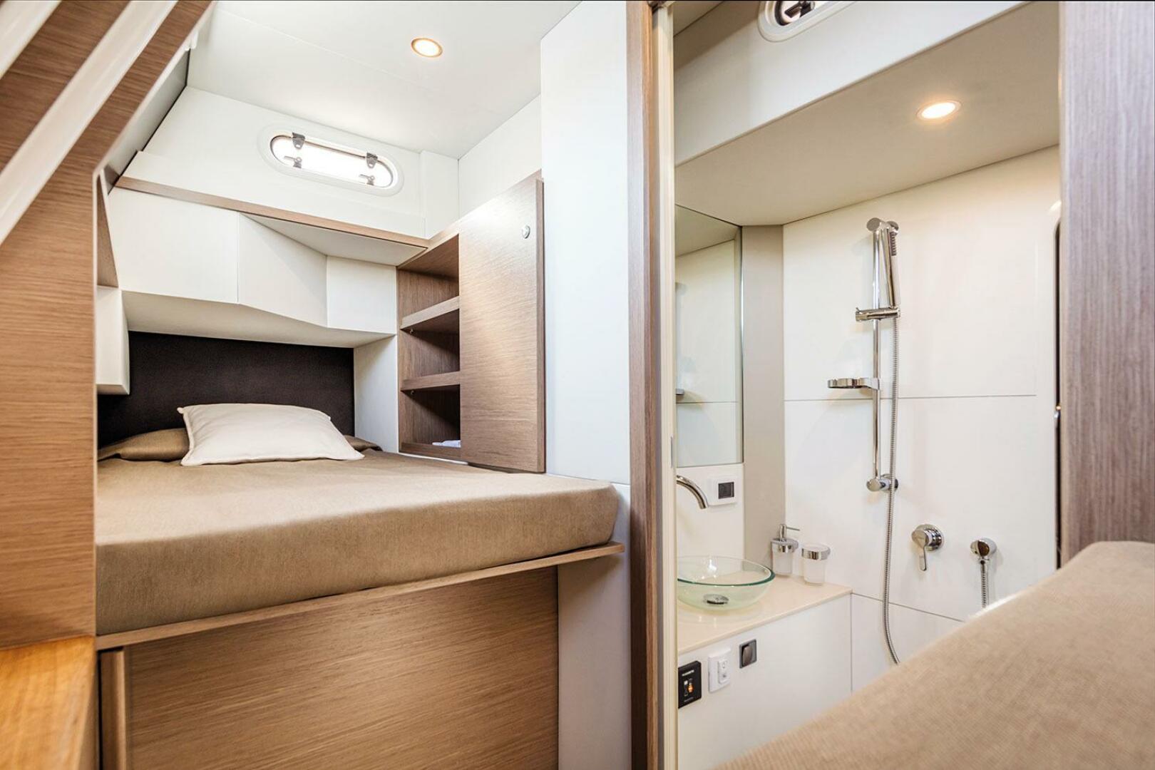 Slide: The Image of 2026 58 Absolute Navetta - Sistership Crew Cabin - Head/Shower Stall - 4545581