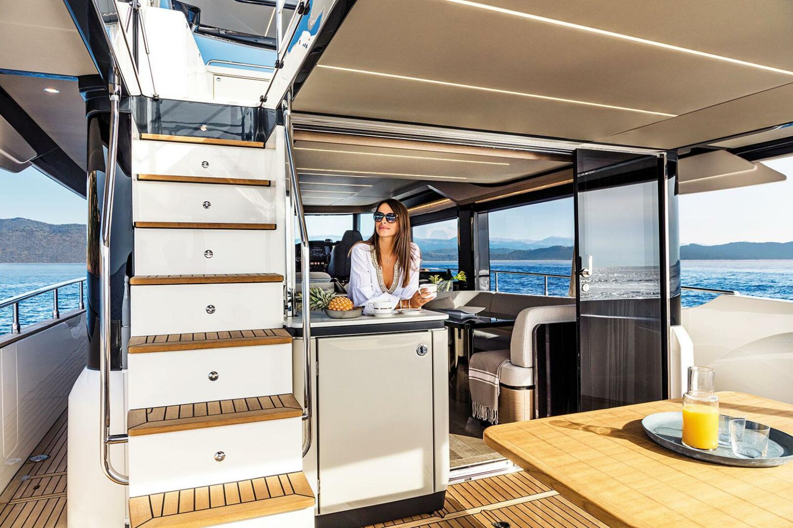 Slide: The Image of 2026 58 Absolute Navetta - Sistership Flybridge Stairs - 4545583