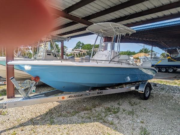 Slide: The Image of 2024 ALK2 Powerboats 22 CRX on trailer under shelter. - 0