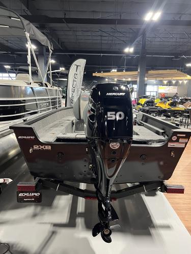 Slide: The Image of 2023 Alumacraft Escape 165 CS boat with Mercury 50 HP outboard motor. - 9