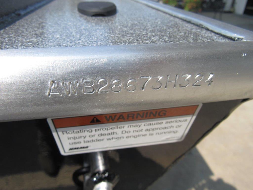 Slide: The Image of Hull identification number on a 2024 Alumaweld 20 Adventurer boat. - 16