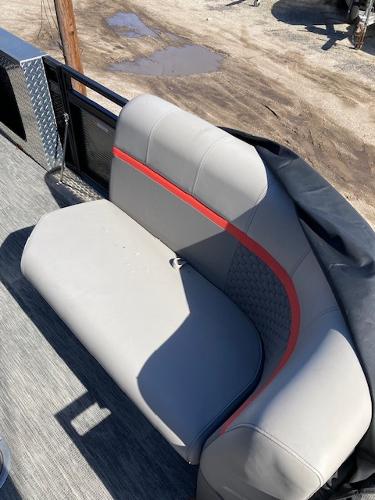 Slide: The Image of 2023 Angler Qwest PRO FISH N CRUISE 8522/24 boat seat with red accent. - 10