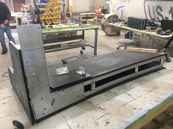 Slide: The Image of 1991 Apache POKER RUN CUSTOM boat under construction in a workshop. - 30