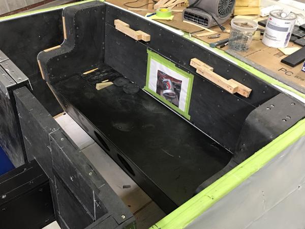 Slide: The Image of 1991 Apache POKER RUN CUSTOM boat interior under restoration. - 36