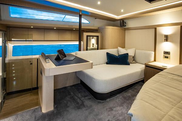Slide: The Image of 2023 Aquila 70 Luxury yacht interior with modern design and comfortable seating. - 21