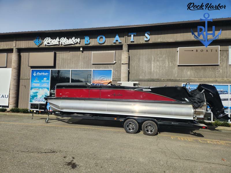 Slide: The Image of 2023 Avalon 2585 Catalina Entertainer pontoon boat at Rock Harbor Boats dealership. - 1