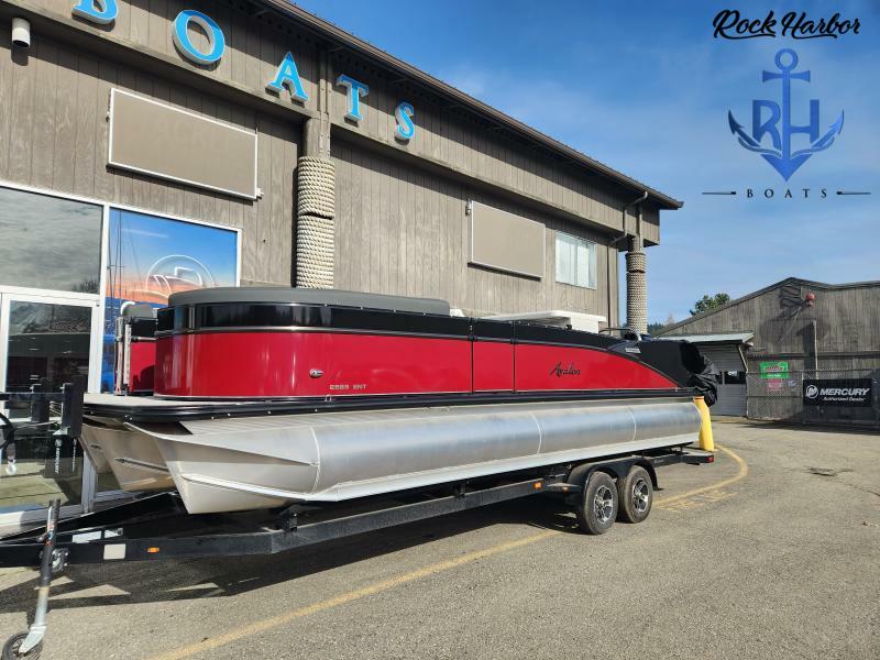 Slide: The Image of 2023 Avalon 2585 Catalina Entertainer pontoon boat at Rock Harbor Boats dealership. - 3