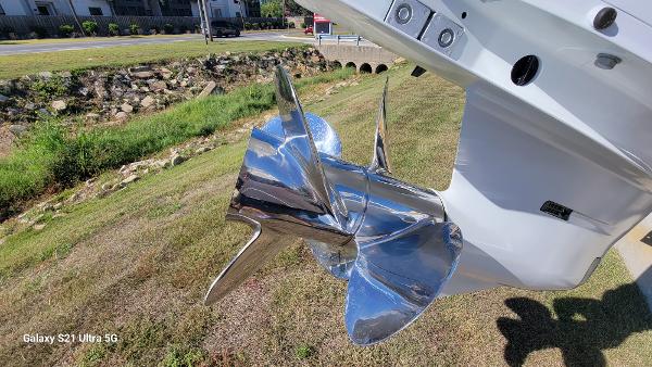 Slide: The Image of Close-up of a 2024 Avenger AV26 boat propeller. - 5
