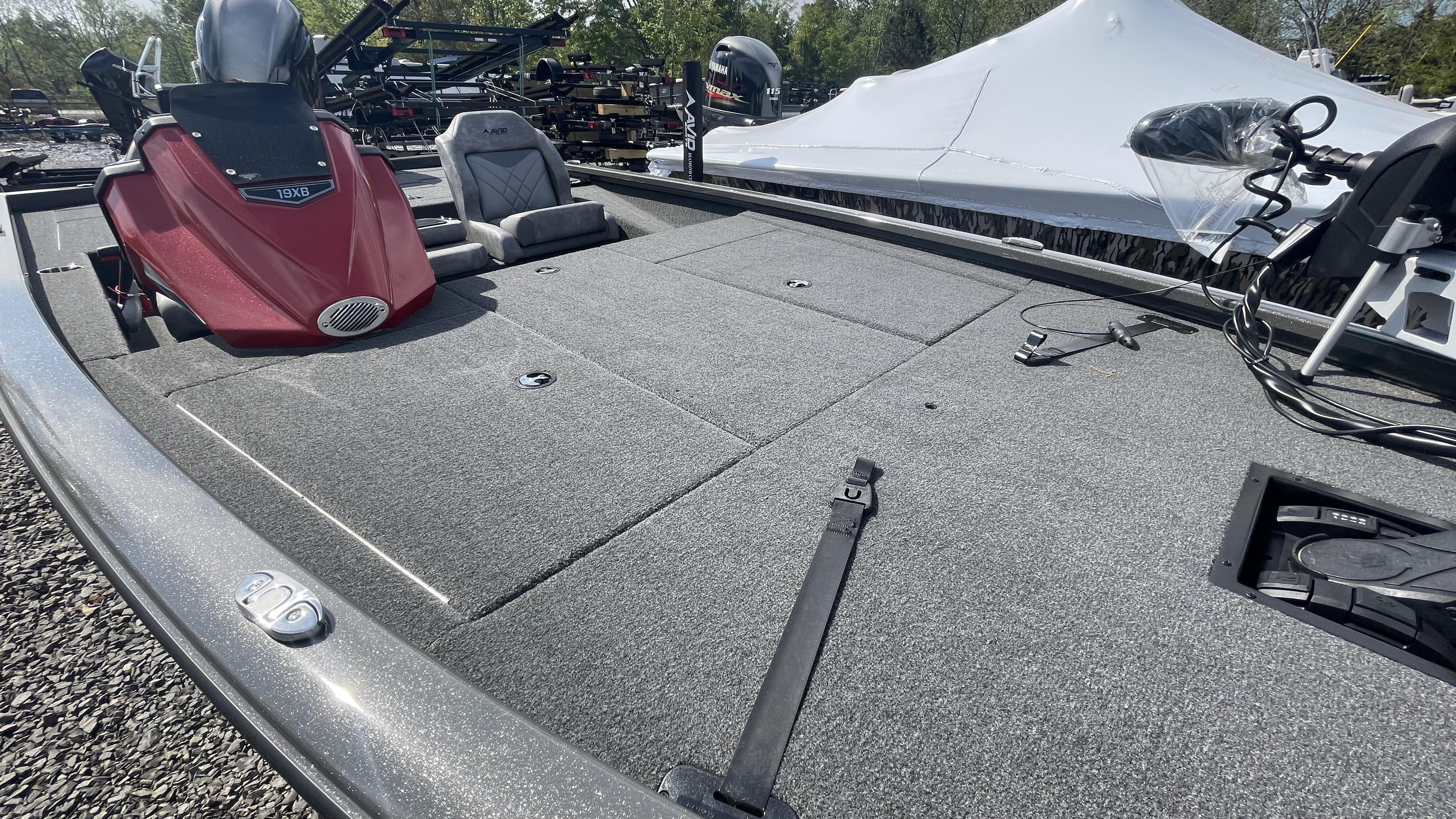 Slide: The Image of 2023 Avid 19XB fishing boat with spacious deck and modern features. - 4