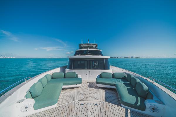 Slide: The Image of 2023 Azimut Magellano 25 Metri yacht with spacious deck and ocean view. - 28