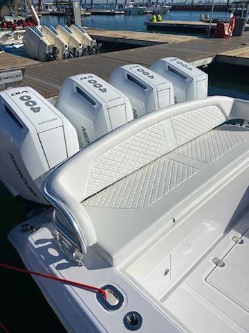 Slide: The Image of 2024 Bahama 41' Open Fisherman with quad Mercury 600 outboard engines. - 6