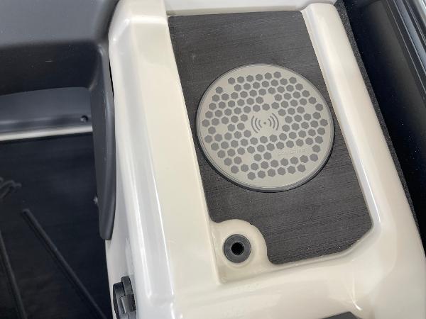 Slide: The Image of 2024 Barletta Cabrio 22UC boat speaker and control panel close-up. - 45