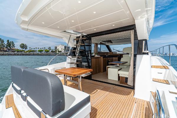 Slide: The Image of Luxurious 2025 Bavaria Virtess 420 Fly yacht with spacious deck and elegant interior. - 34