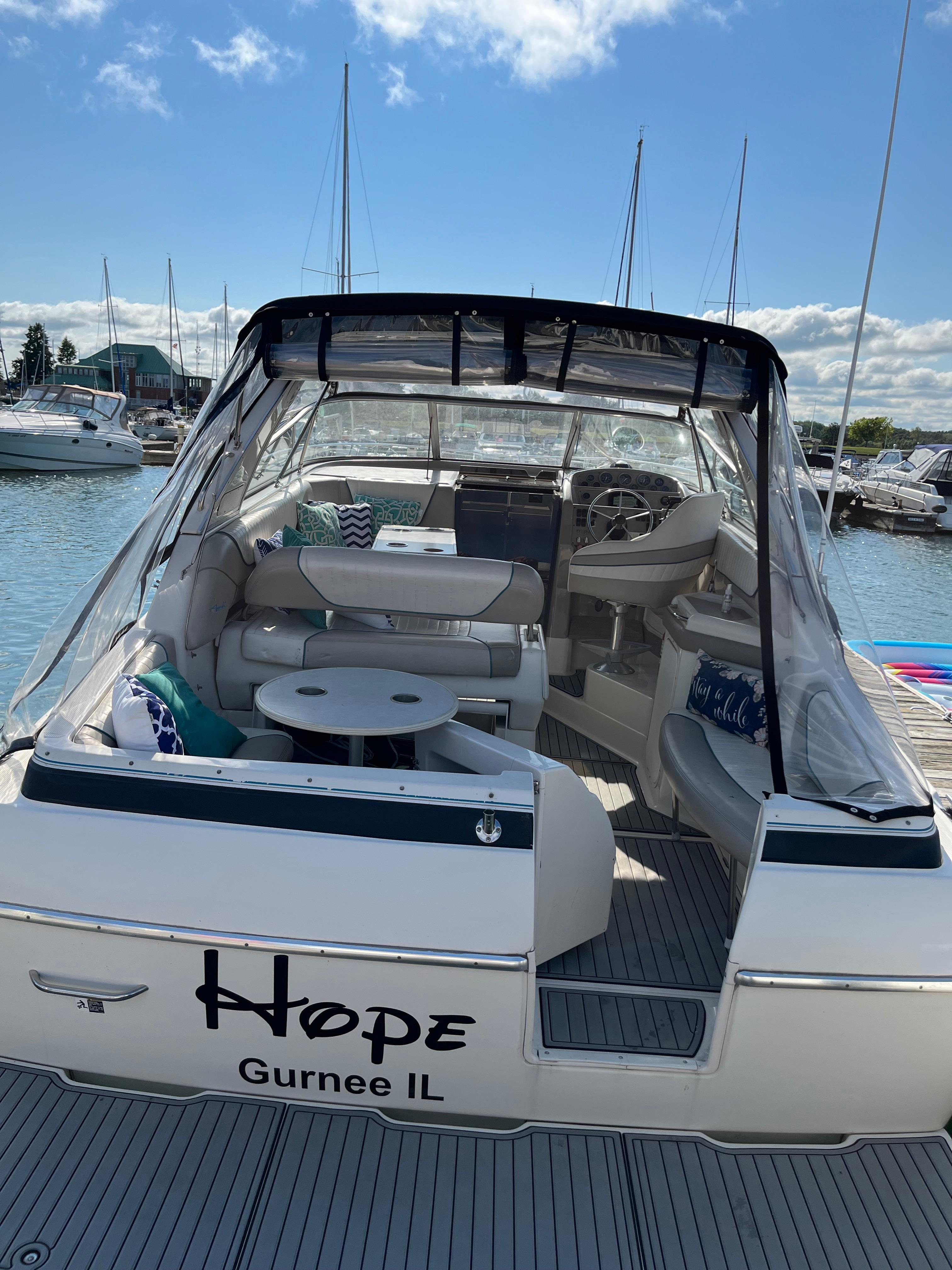 Slide: The Image of 1996 Bayliner 32 Avante boat named Hope docked in Gurnee, IL marina. - 22