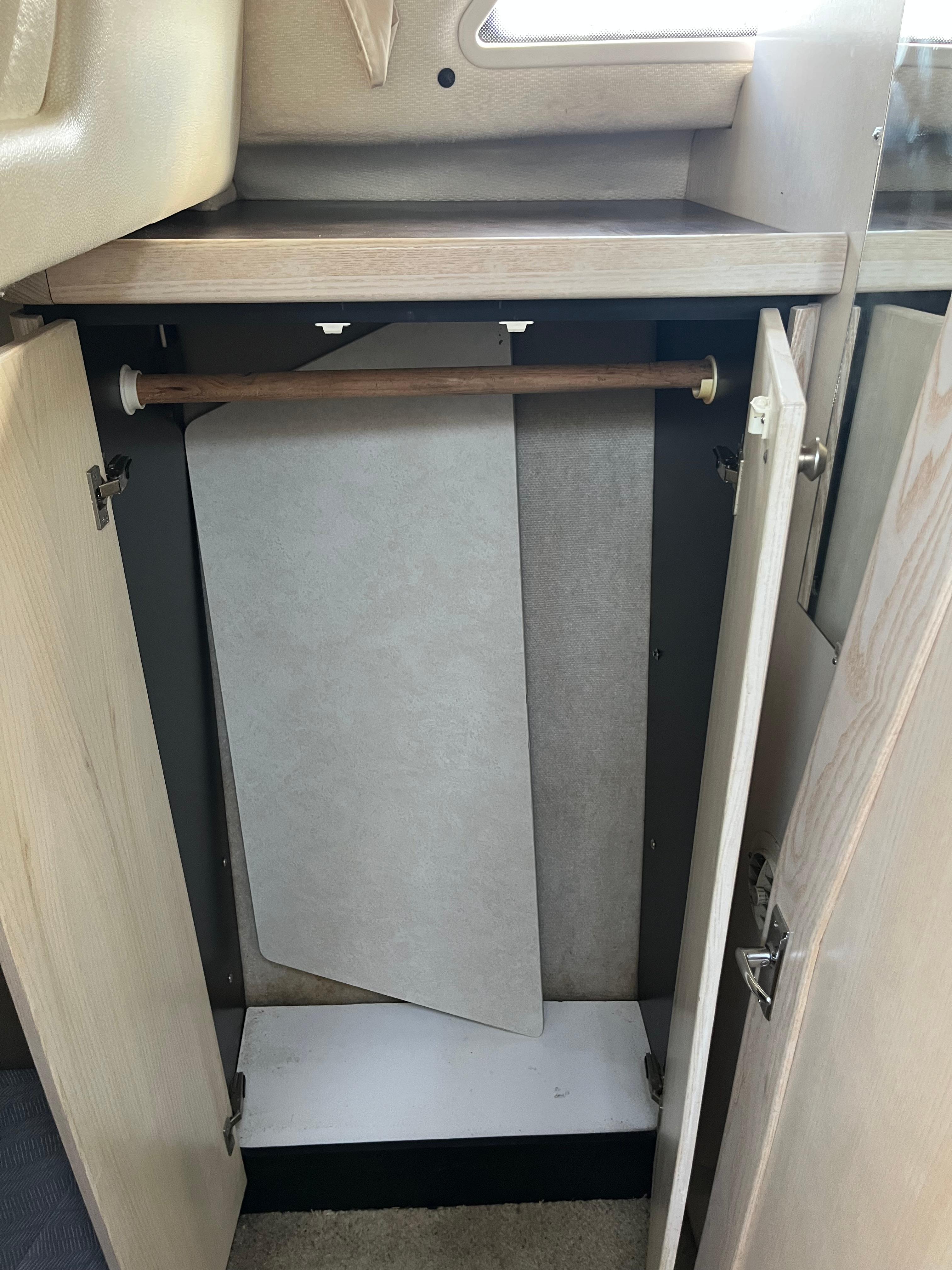 Slide: The Image of Open cabinet in 1996 Bayliner 32 Avante boat interior. - 28