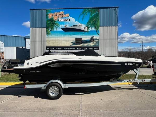 Slide: The Image of 2023 Bayliner DX 2050 boat on trailer at Prince William Marina. - 1