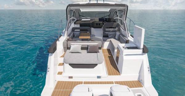 Slide: The Image of 2024 Beneteau 36 Gran Turismo GT luxury yacht with spacious deck and modern amenities. - 10