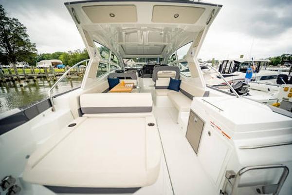Slide: The Image of 2024 Beneteau 36 Gran Turismo GT luxury yacht interior with spacious seating and modern amenities. - 13