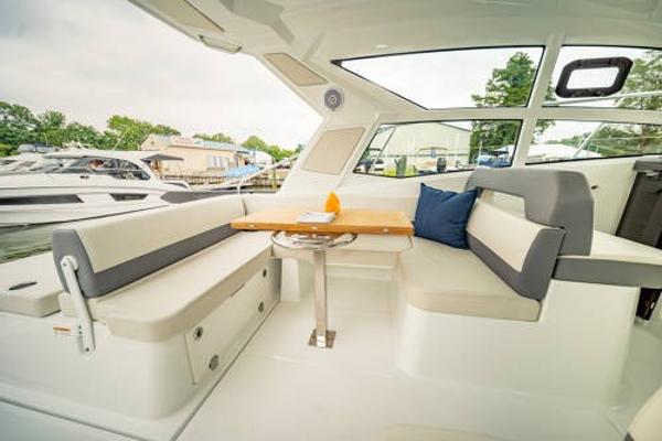 Slide: The Image of Interior seating area of 2024 Beneteau 36 Gran Turismo GT yacht. - 17