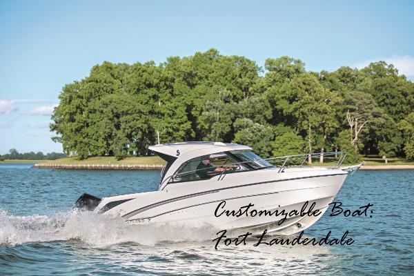 Slide: The Image of 2025 Beneteau Antares 7 cruising on water near Fort Lauderdale. - 0