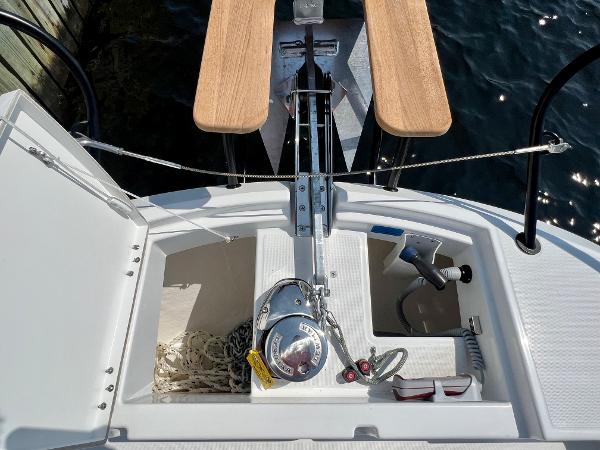 Slide: The Image of 2024 Beneteau Flyer 9 SUNdeck anchor and storage compartment. - 17