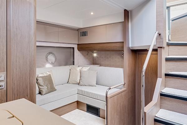Slide: The Image of Interior of 2021 Beneteau Gran Turismo 50 Sportfly with modern seating area. - 24