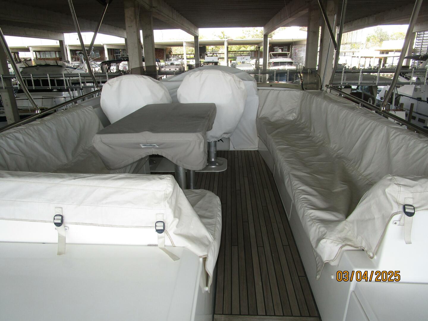 Slide: The Image of 50' Beneteau flybridge covered - 5139393