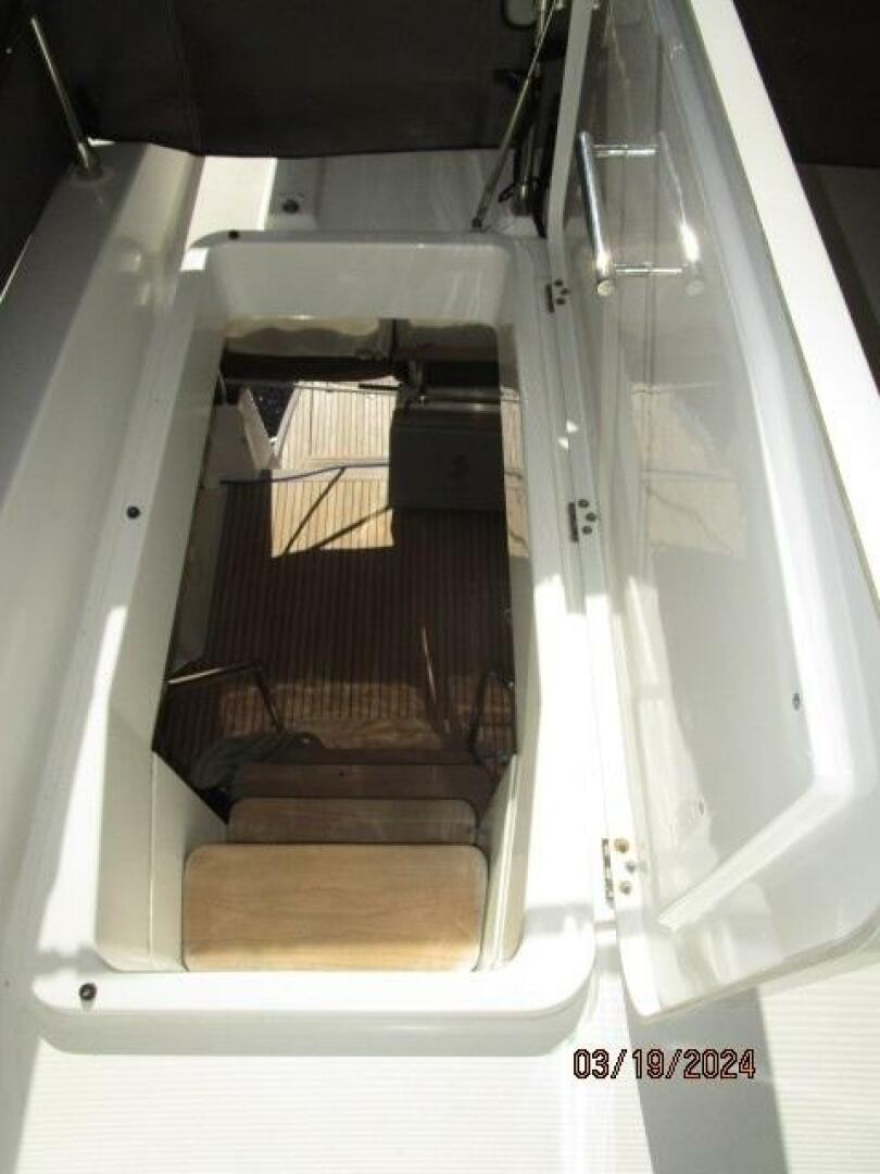 Slide: The Image of 50' Beneteau flybridge-aftdeck stairs - 4242474