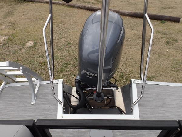 Slide: The Image of 2023 Bennington 22 SXSR boat with a 200 horsepower outboard motor. - 20