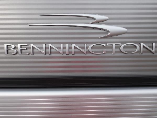 Slide: The Image of 2023 Bennington 22 SXSR logo on silver metallic background - 4