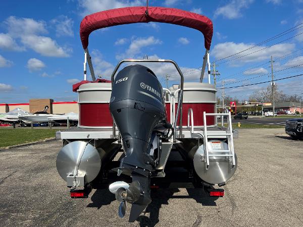 Slide: The Image of 2023 Bennington SV Line pontoon boat with Yamaha 150 outboard motor. - 7