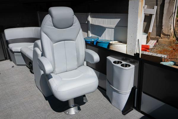 Slide: The Image of 2024 Bentley Pontoons 240 Navigator captain's chair and interior. - 13