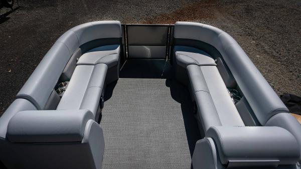 Slide: The Image of 2024 Bentley Pontoons 240 Navigator interior with spacious seating. - 14