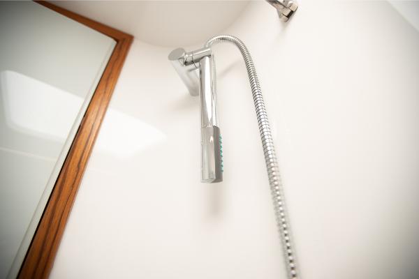 Slide: The Image of Showerhead in 2023 Bertram 35 Flybridge yacht bathroom. - 16