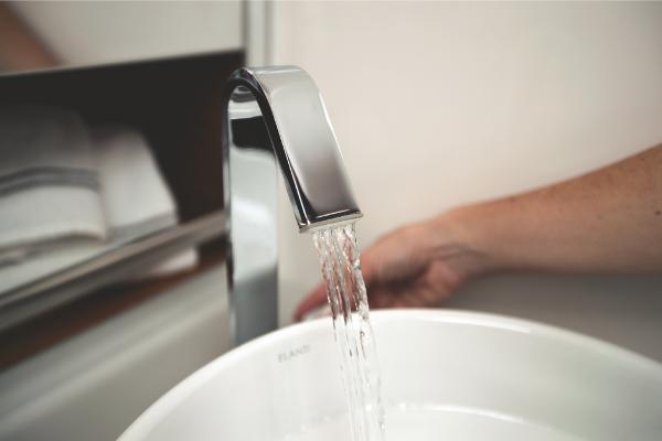 Slide: The Image of Modern faucet in Bertram 35 Flybridge 2023 yacht bathroom. - 4