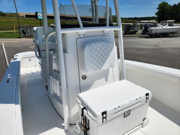 Slide: The Image of 2025 BlackJack 256 Coastal boat interior with seating and storage compartments. - 14