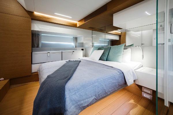 Slide: The Image of Luxurious bedroom interior of 2019 Bluegame BG62 yacht with modern design. - 20