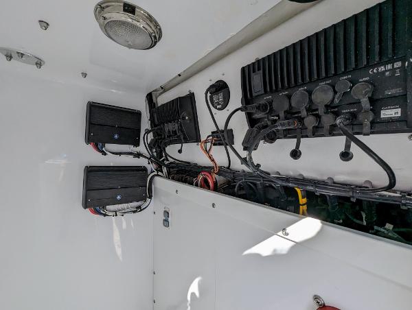 Slide: The Image of 2024 Bluewater Sportfishing 2850 electrical system and wiring setup. - 17