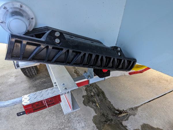 Slide: The Image of Close-up of 2024 Bluewater Sportfishing 2850 boat trailer detail. - 36