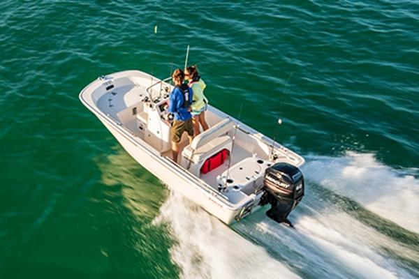 Slide: The Image of Manufacturer Provided Image: 2024 Boston Whaler 150 Montauk boat cruising on open water. - 17