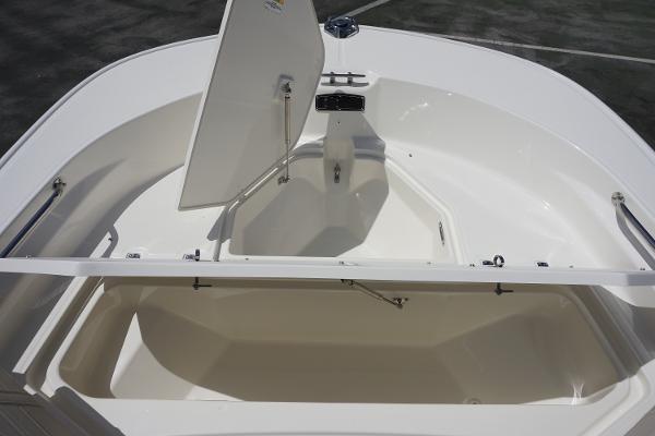 Slide: The Image of 2024 Boston Whaler 210 Montauk boat storage compartments. - 16