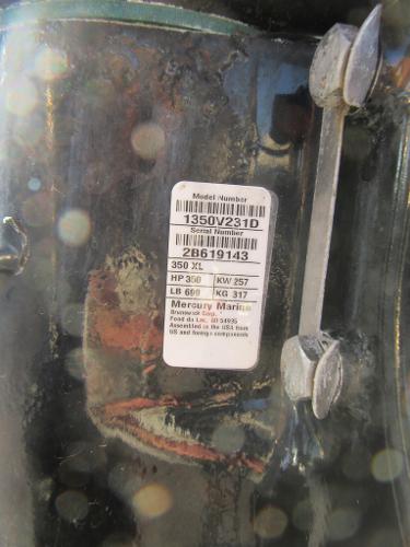 Slide: The Image of 2019 Boston Whaler 240 Dauntless engine label with specifications and serial number. - 19