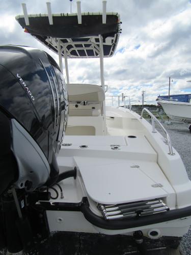 Slide: The Image of 2019 Boston Whaler 240 Dauntless boat with Verado engine, rear view. - 21