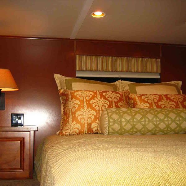 Slide: The Image of Luxurious bedroom interior of 2011 Bravada Dream Weaver Trip 15 houseboat. - 5