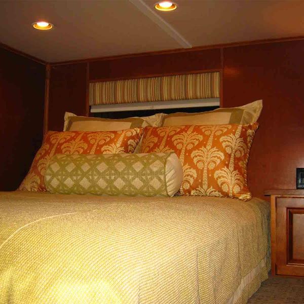 Slide: The Image of Luxurious bedroom interior in 2011 Bravada Dream Weaver Trip 15 houseboat. - 6