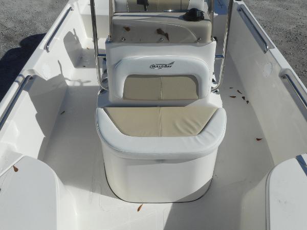 Slide: The Image of 2024 Bulls Bay 2000 boat interior with seating and console. - 4